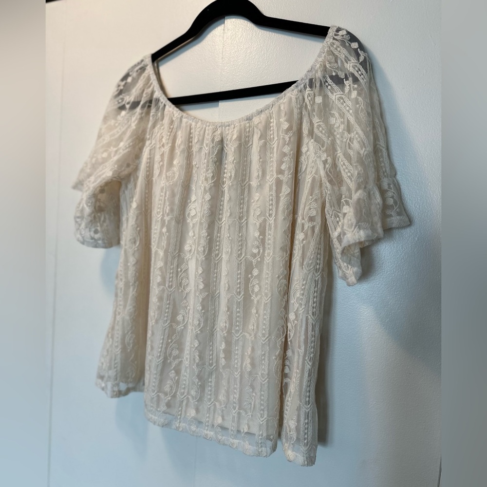 Off the shoulder day trip lace shirt